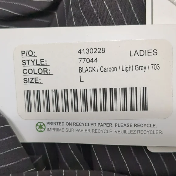 🆕 NORTH END Ladies Blouse Black strip Button front SZ L long sleeve Shirt Top - Picture 7 of 10